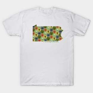 Pennsylvania State Map Board Games T-Shirt